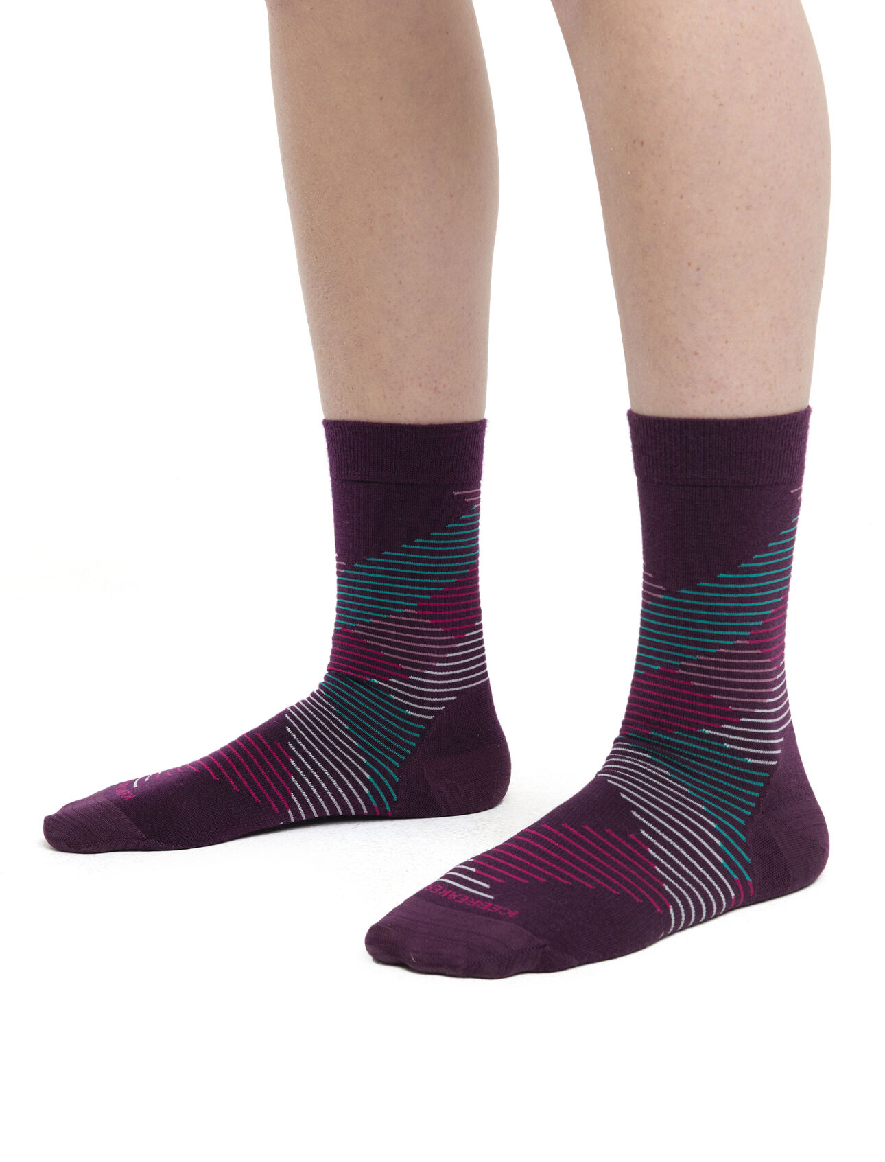 Women's Merino Lifestyle Fine Gauge Crew Socks Dashes
