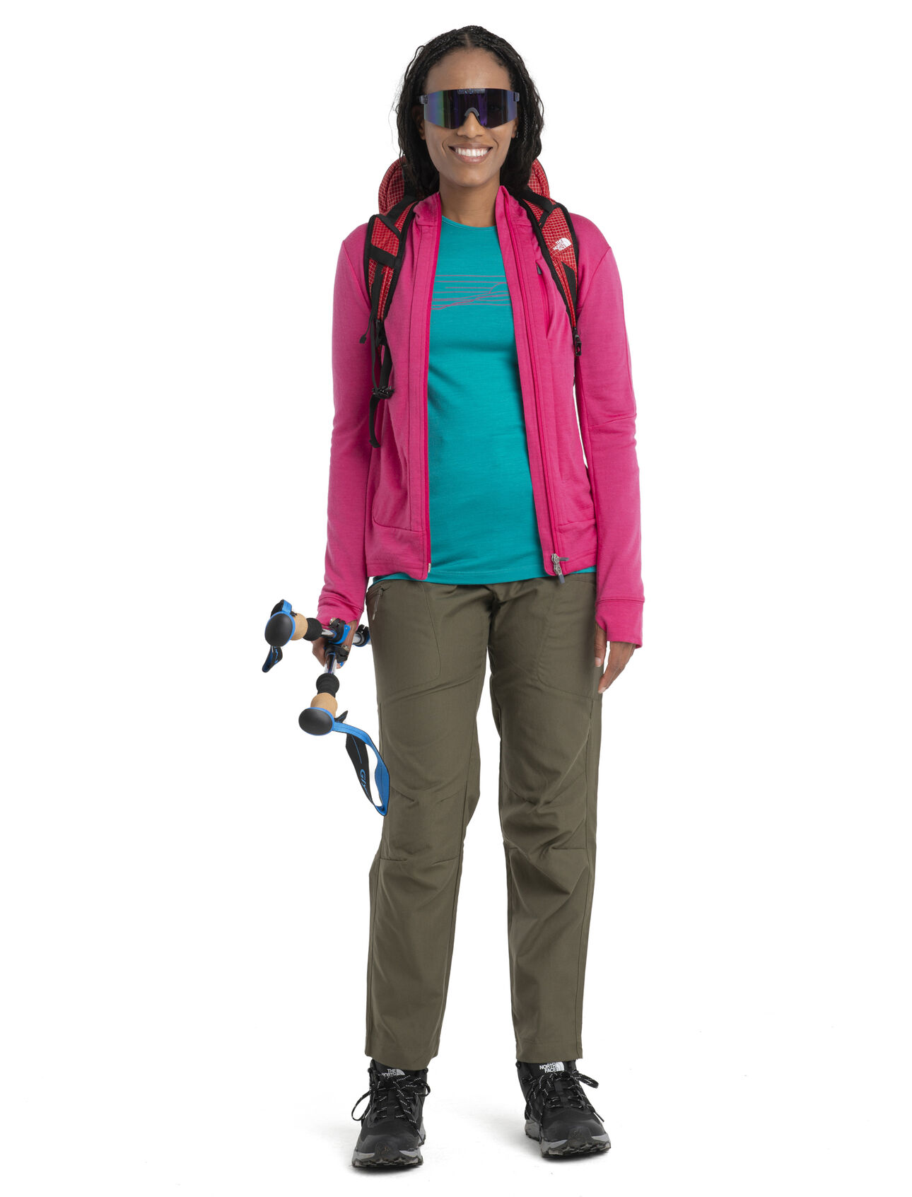 Women's Merino 200 Oasis Long Sleeve Crewe Thermal Top Ski Stripes