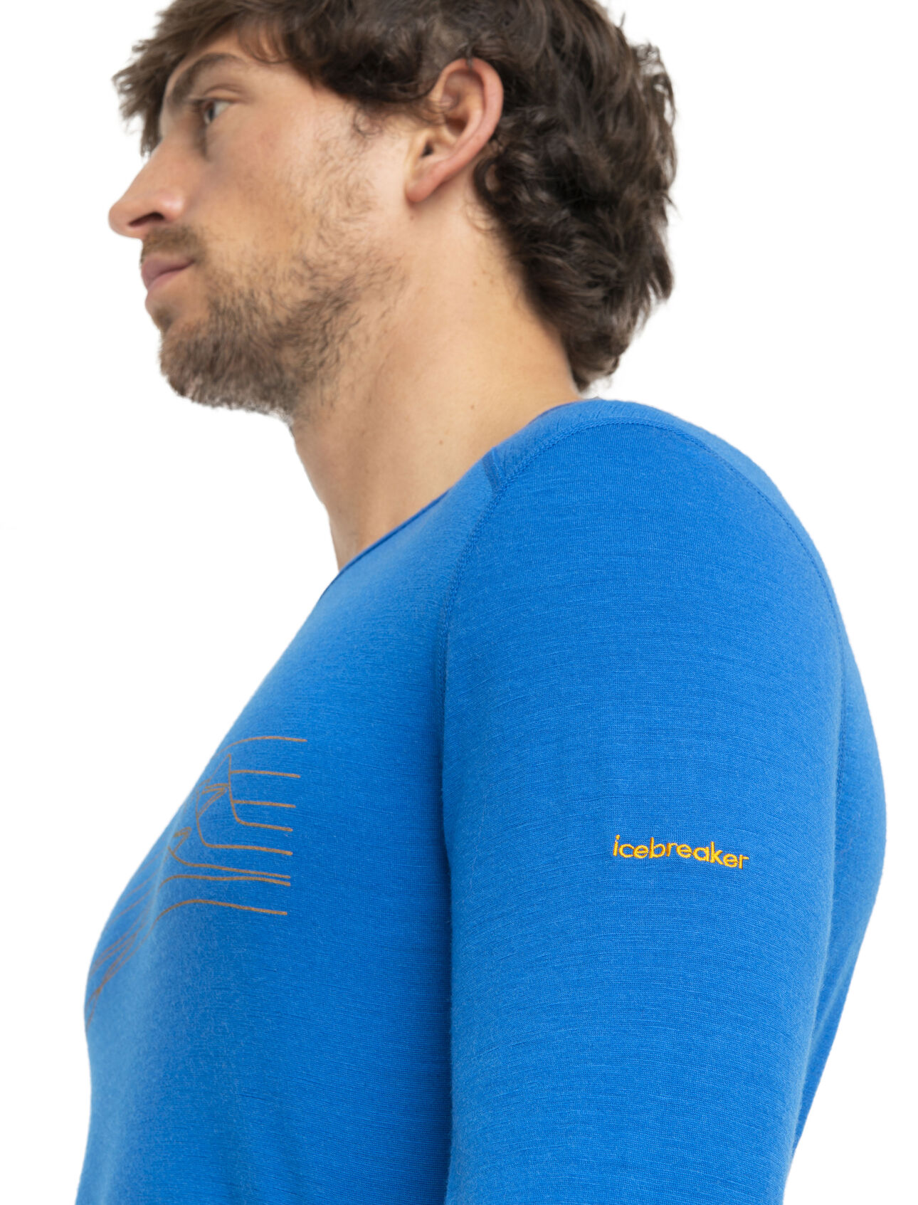 Men's Merino 200 Oasis Long Sleeve Crewe Thermal Top Ski Stripes