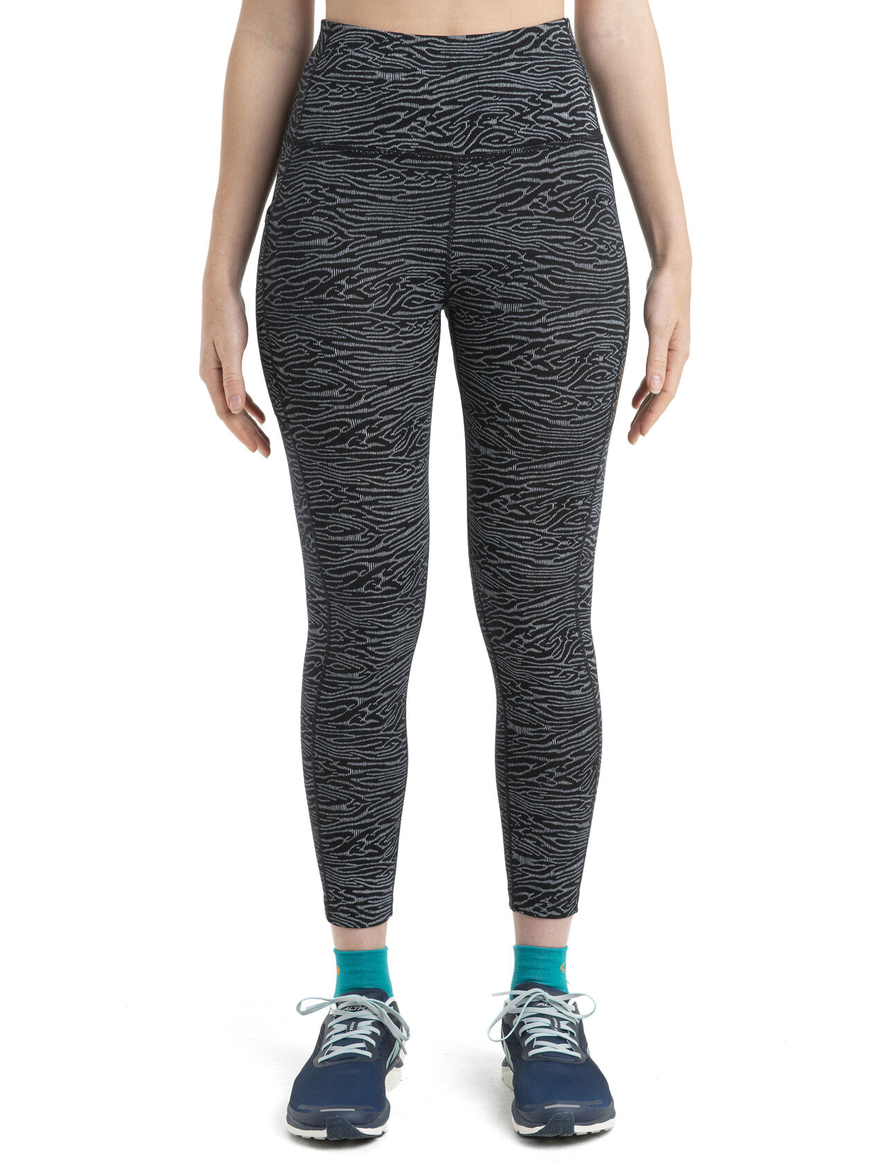 Women's Merino Fastray High Rise Tights IB Topo Lines
