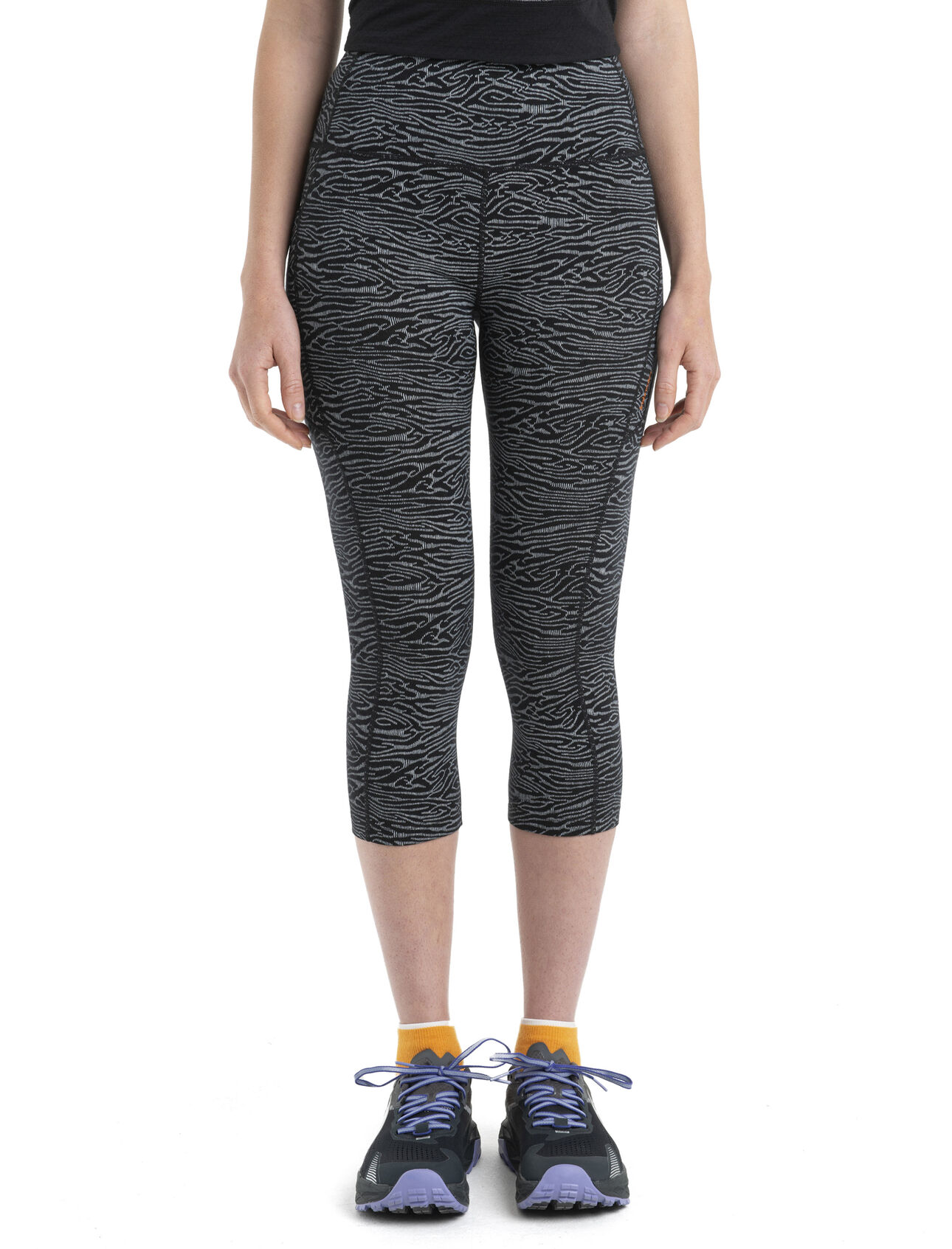 Women's Merino Fastray High Rise 3/4 Tights IB Topo Lines