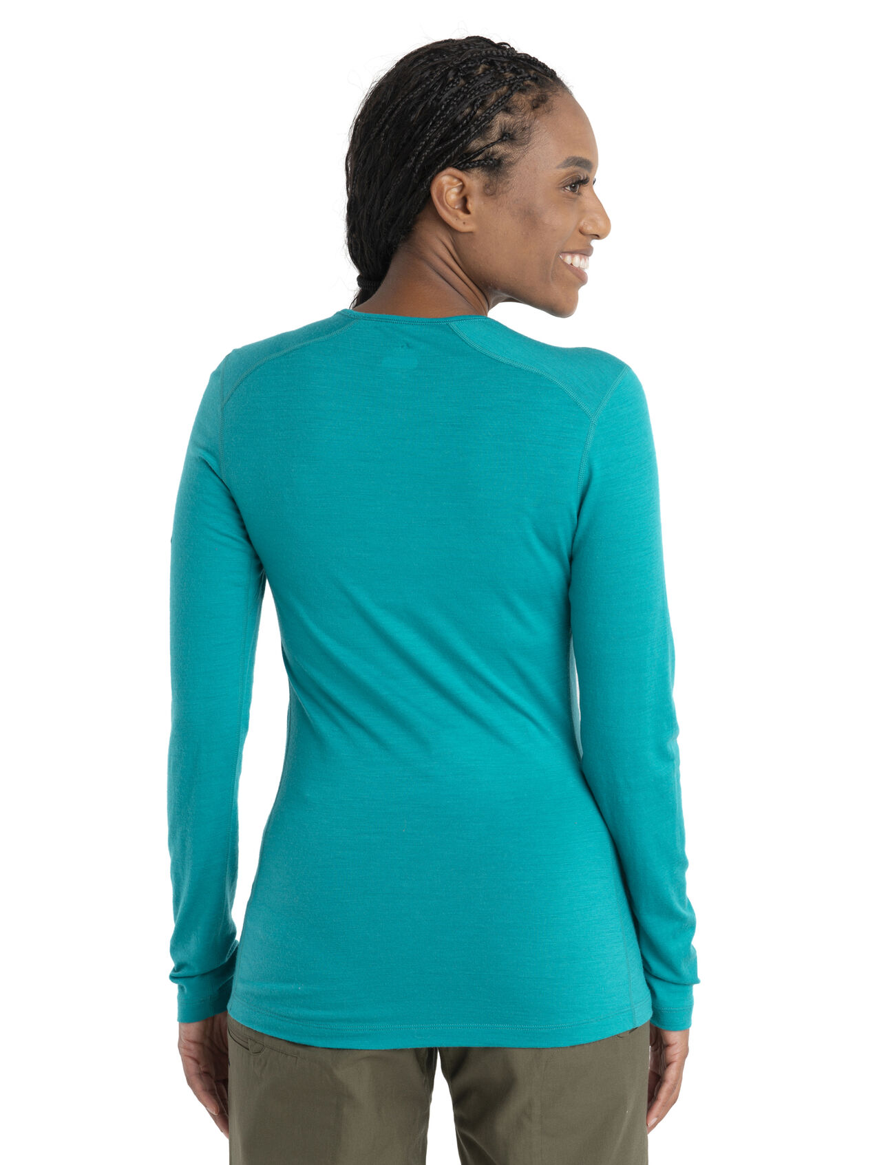 Women's Merino 200 Oasis Long Sleeve Crewe Thermal Top Ski Stripes