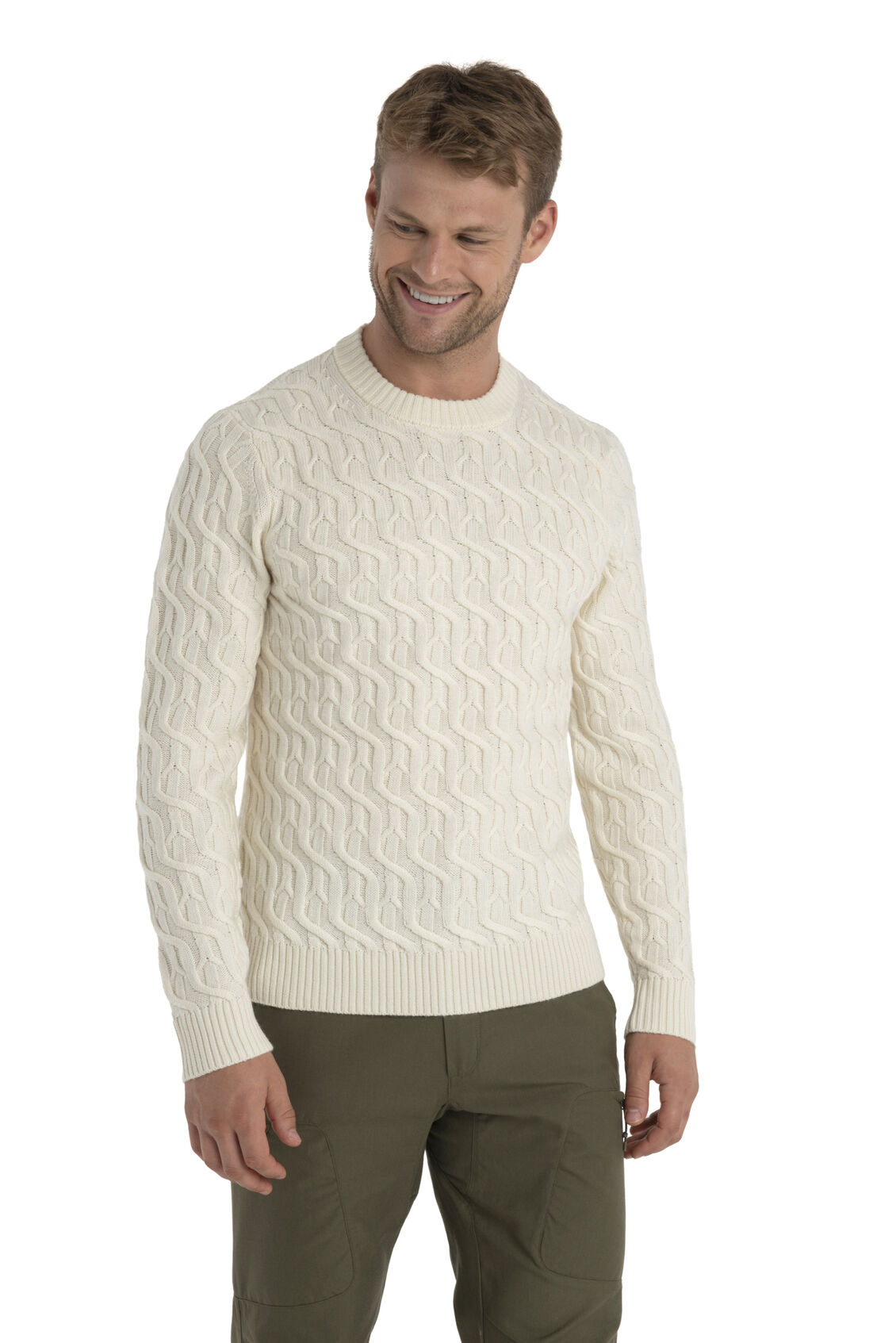 Men's Merino Cable Knit Crewe Sweater