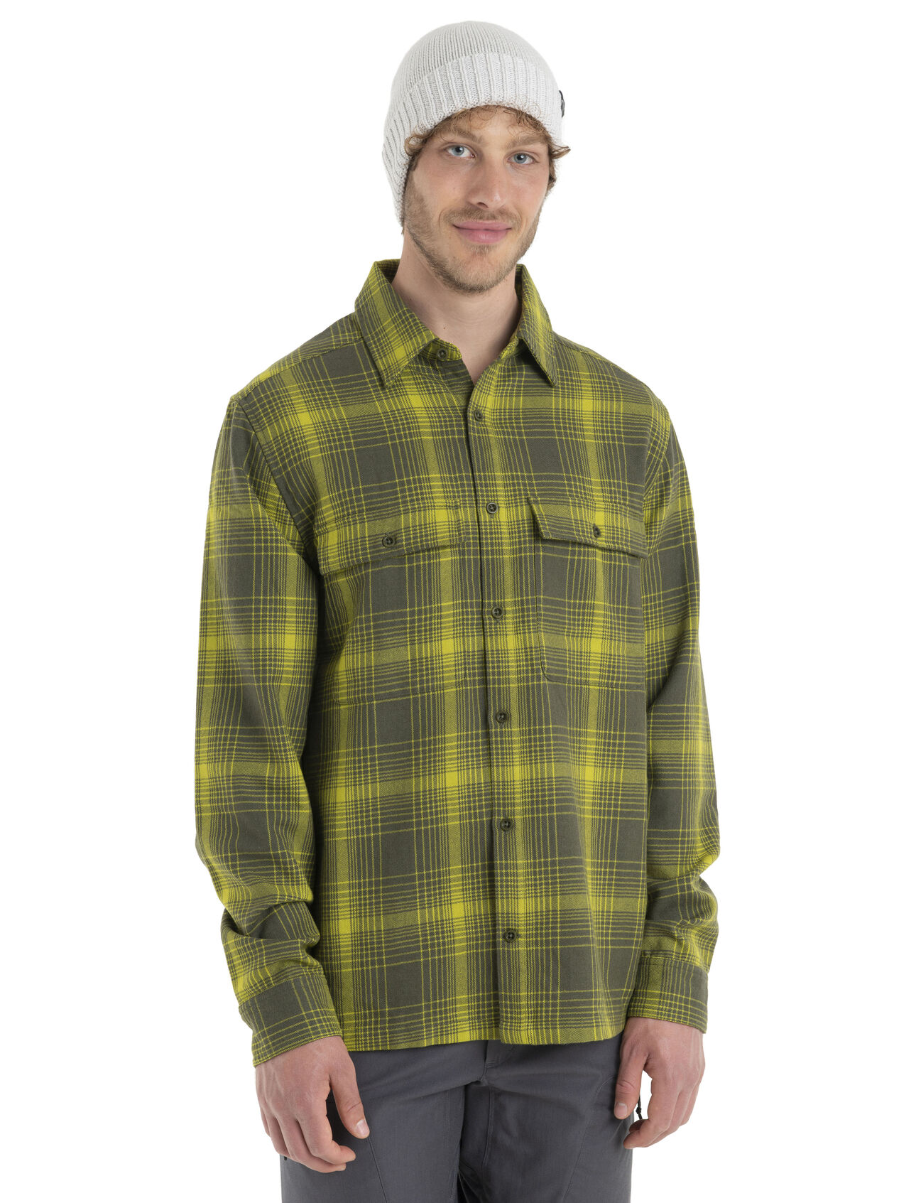 Men's Merino Dawnder Long Sleeve Flannel Shirt Plaid