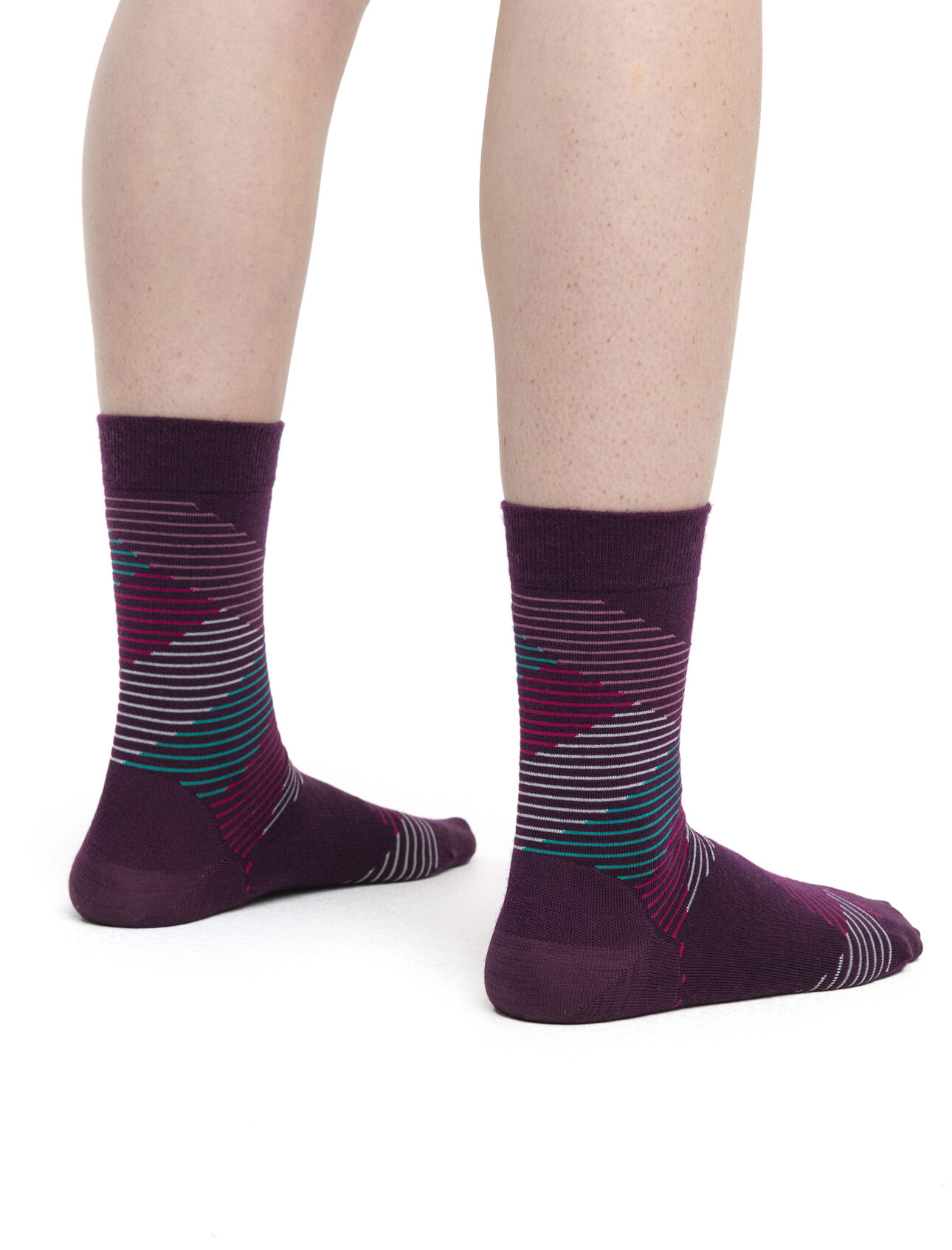 Women's Merino Lifestyle Fine Gauge Crew Socks Dashes