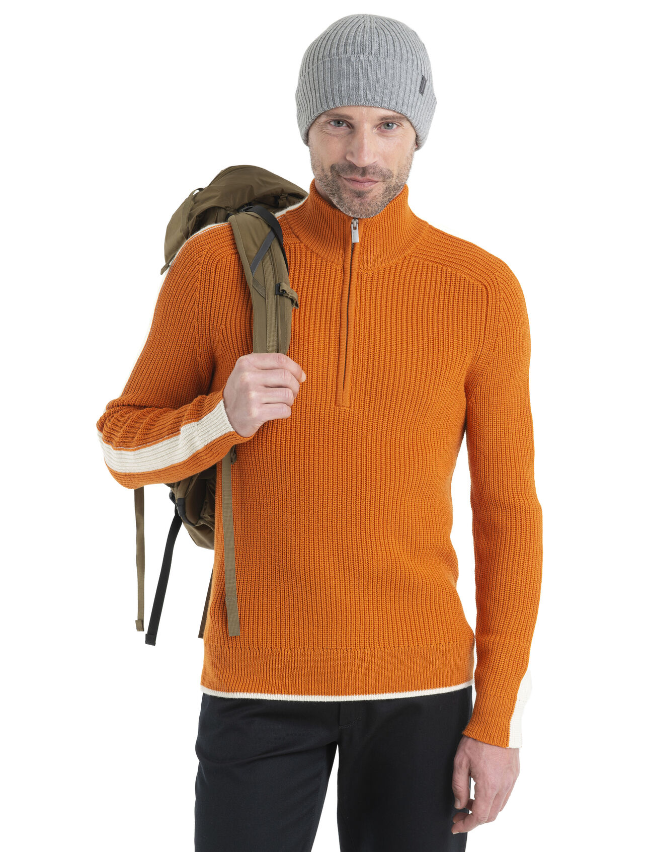 Men's Merino Lodge Long Sleeve Half Zip Sweater
