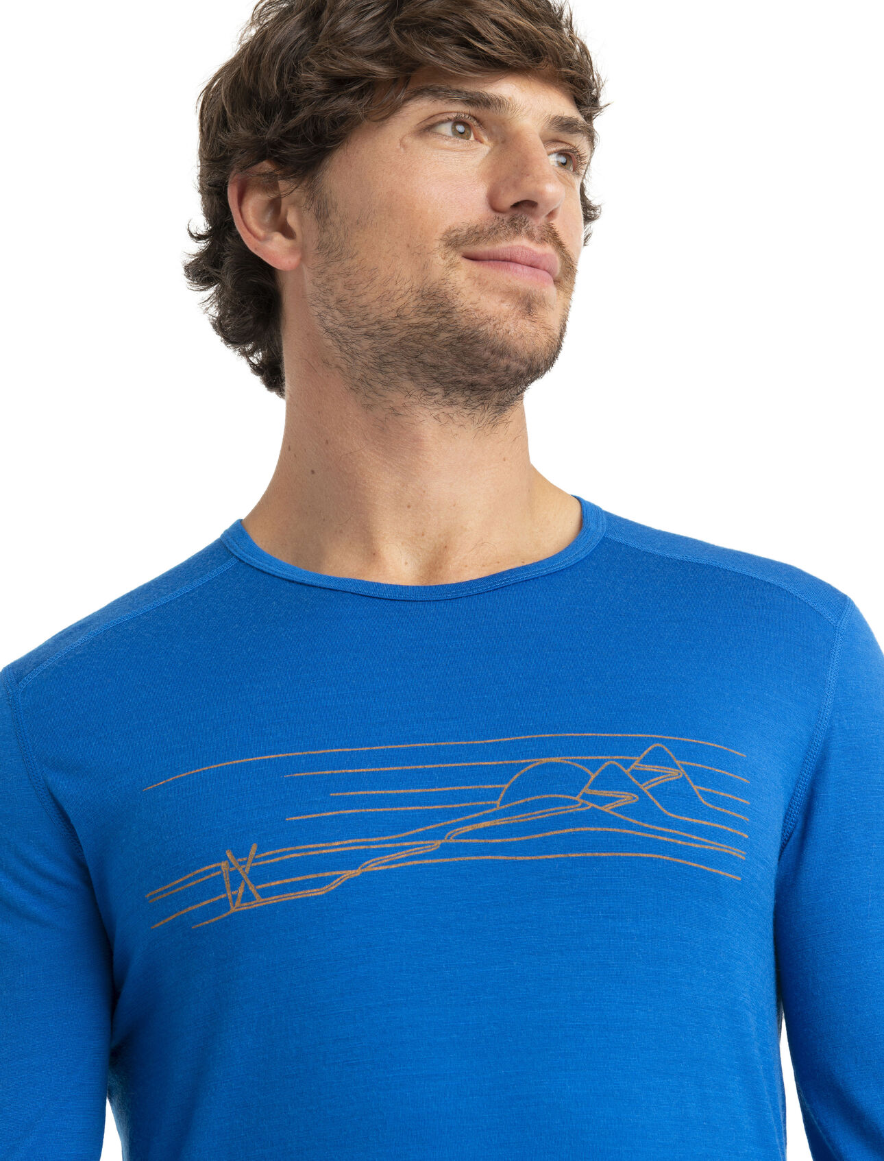 Men's Merino 200 Oasis Long Sleeve Crewe Thermal Top Ski Stripes