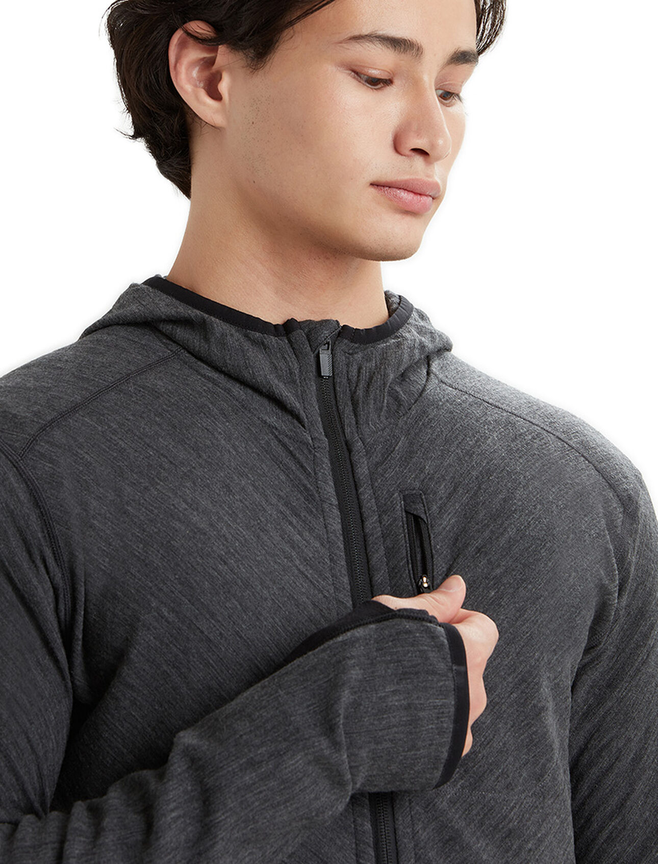 Men's RealFleece™ Merino Descender Long Sleeve Zip Hood