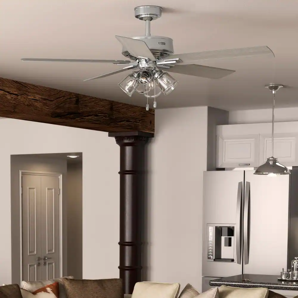 Hunter Beckworth 60 in. Indoor Brushed Nickel Ceiling Fan with Light Kit