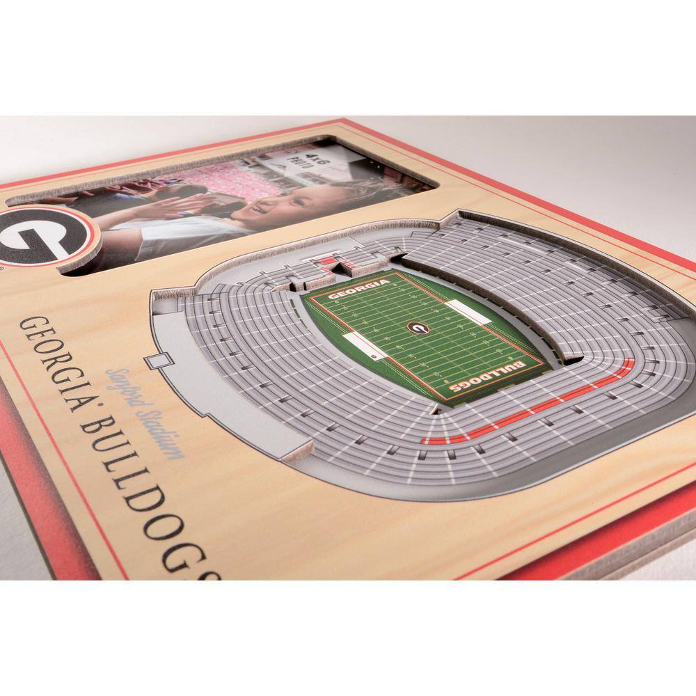 YouTheFan NCAA Georgia Bulldogs Team Colored 3D StadiumView with 4 in. x 6 in. Picture Frame