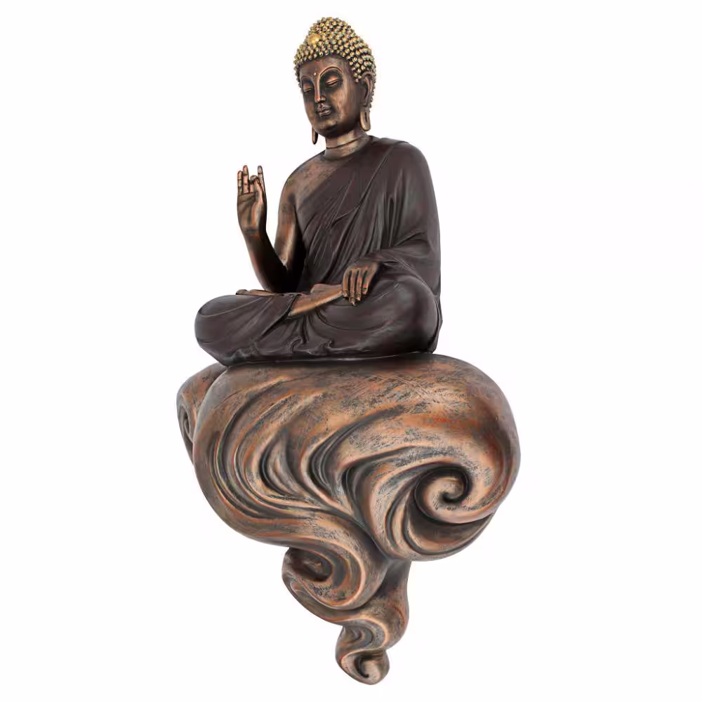 Design Toscano 22 in. x 12.5 in. Enlightened Buddha on a Cloud Floating Wall Sculpture