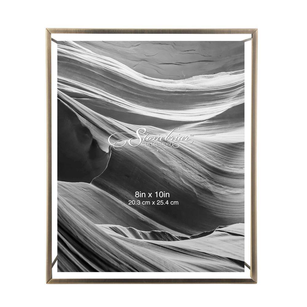 Stonebriar Collection 8 in. x 10 in. Brushed Antique Brass Picture Frame