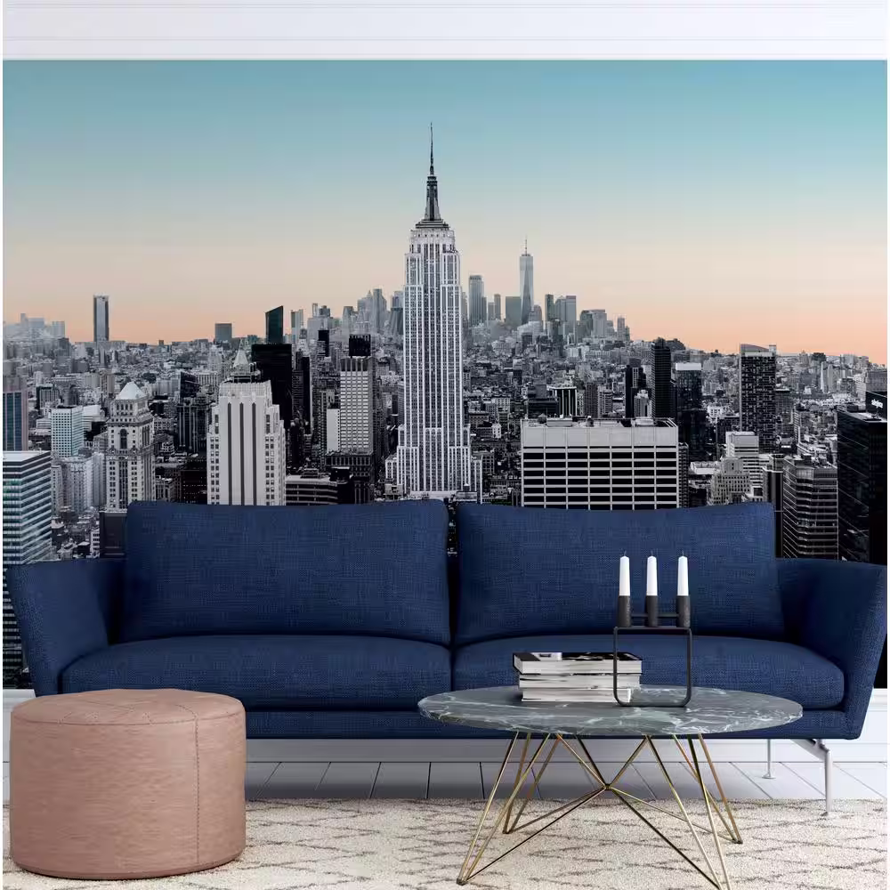 Arthouse 118 in. x 110 in. New York Sunset Cityscape Non-Woven Wall Mural