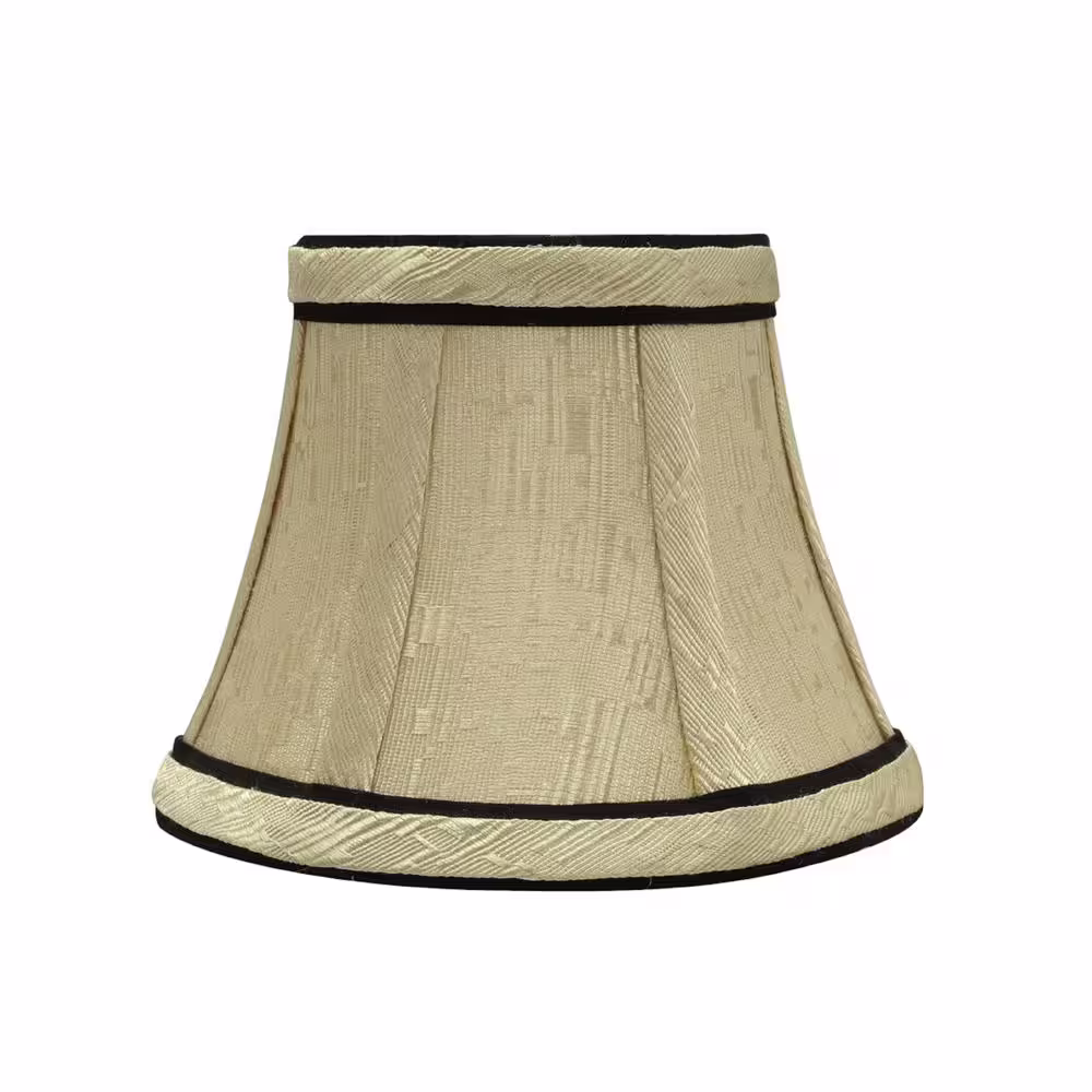 Aspen Creative Corporation 5 in. x 4 in. Ivory and Black Accent Bell Lamp Shade (5-Pack)