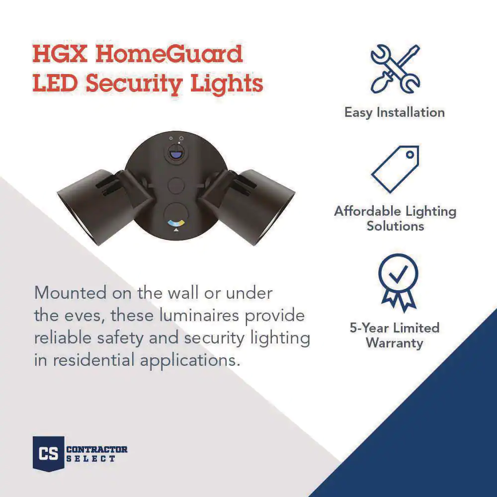 Lithonia Lighting Contractor Select HGX Dark Bronze Outdoor Integrated LED Flood Light with Dusk to Dawn Photocell