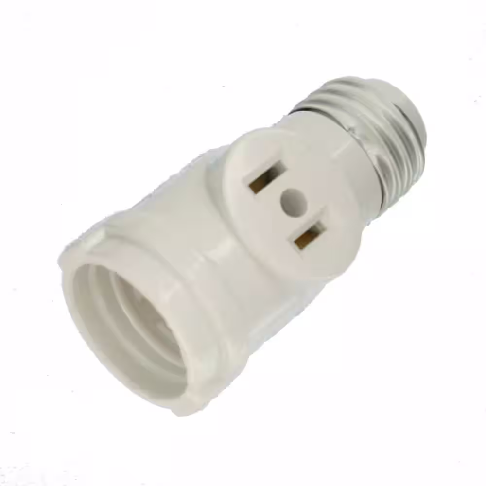 Leviton Socket with Outlets, White