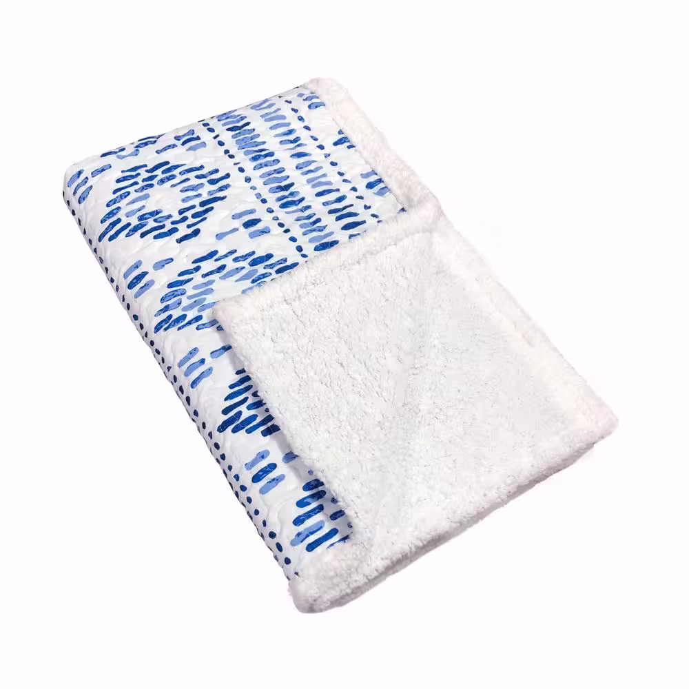 Harper Lane Austin White Sherpa Throw Blanket 50 x 60 inches