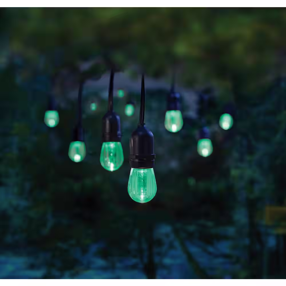 Home Decorators Collection Outdoor/Indoor 12-Light 24 ft. Integrated LED String Light with Color Changing Bulbs (3-Pack)