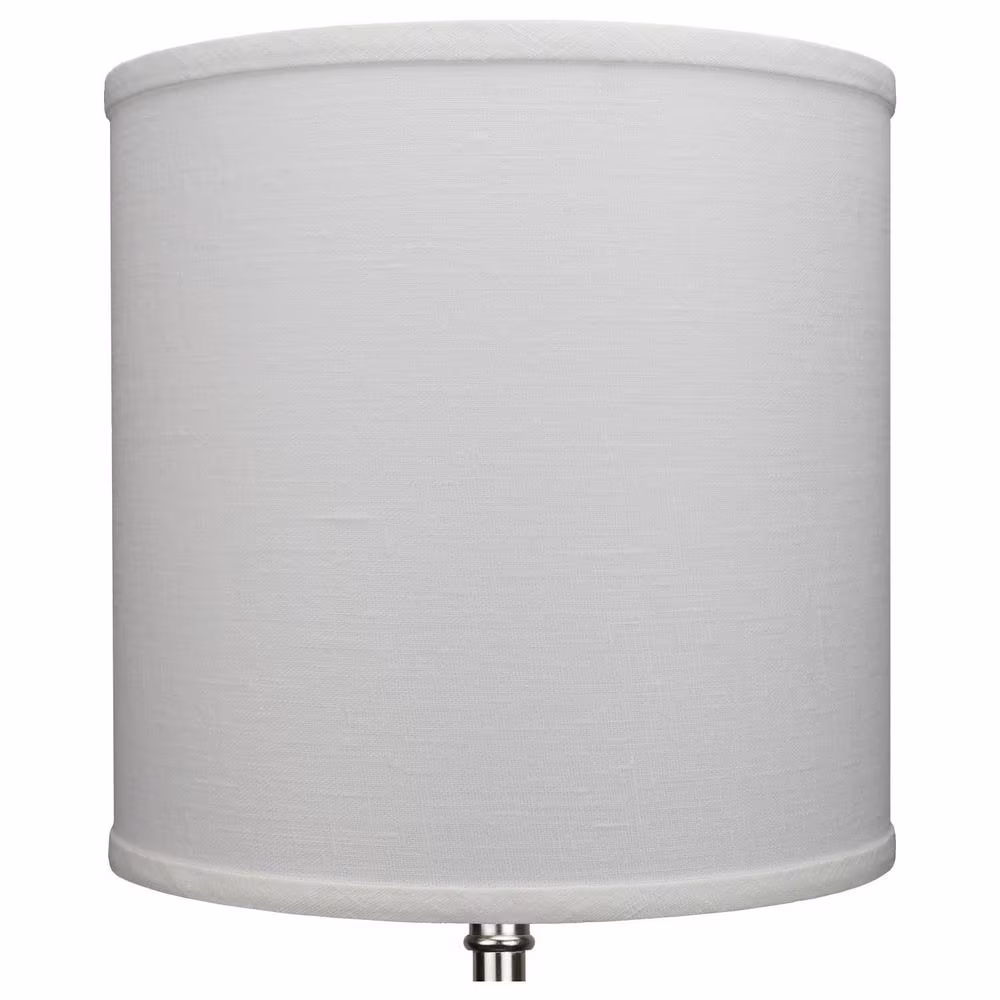 FenchelShades.com 10 in. Top Diameter x 10 in. H x 10 in. Bottom Diameter Designer Linen Off White Drum Lamp Shade