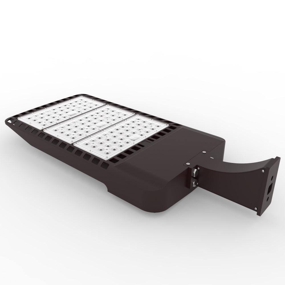 J&H LED 3000-Watt Equivalent Integrated LED Bronze Outdoor Commercial Area Light with Wall Mount, 38400 Lumens