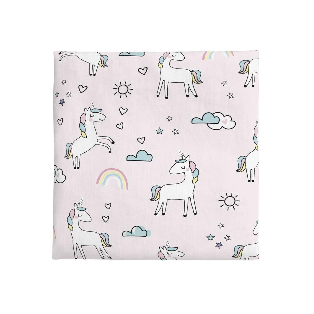 NoJo Super Soft Pink Unicorn Polyester Nursery Crib Fitted Sheet
