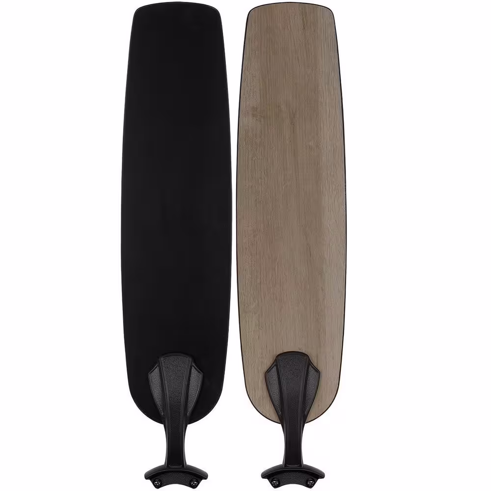 Hampton Bay Rockport II 52 in. Indoor Matte Black LED Ceiling Fan with Light kit, Downrod and Reversible Blades Included