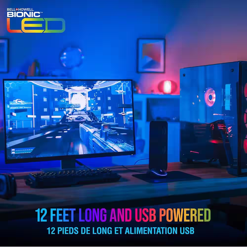 Bell + Howell 95 Lumens 16 Colors 4 Modes LED Strip Light Tape Light with Remote Control