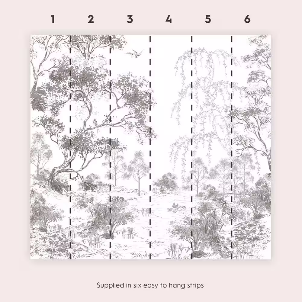 Laura Ashley Talbenny Mono Unpasted Removable Mural