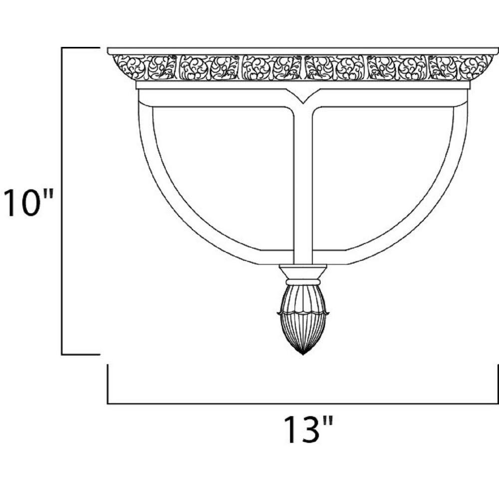 Maxim Lighting Knob Hill Die Cast 2-Light Sienna Outdoor Flushmount