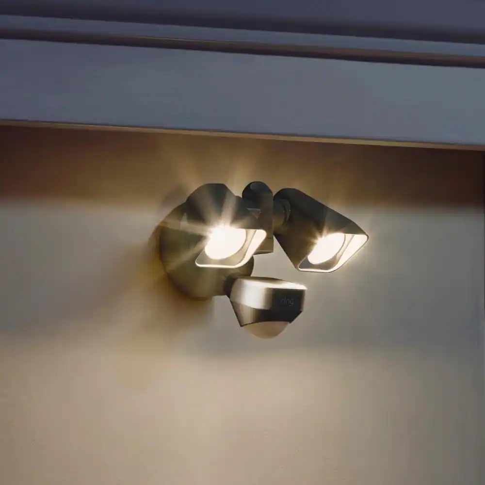 Ring Smart Lighting Black Motion Activated Outdoor Integrated LED Floodlight Wired