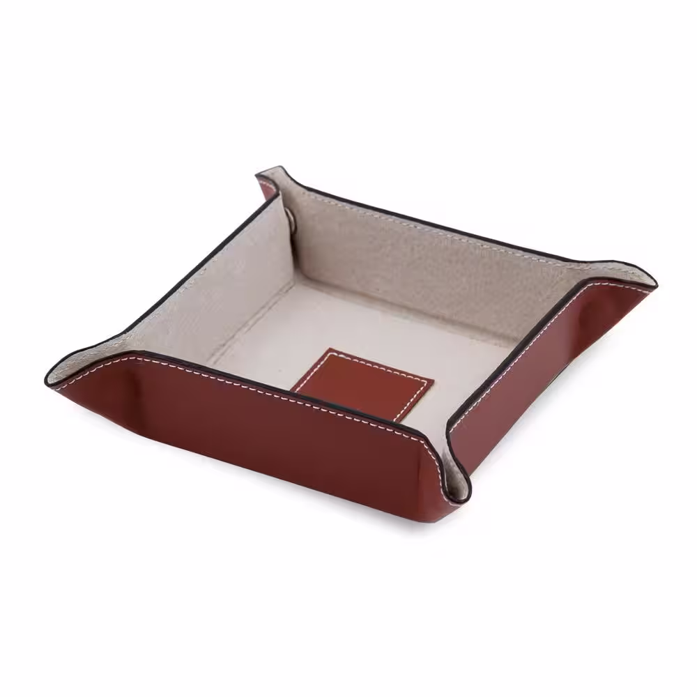 BEY-BERK Saddle Brown Leather Snap Valet