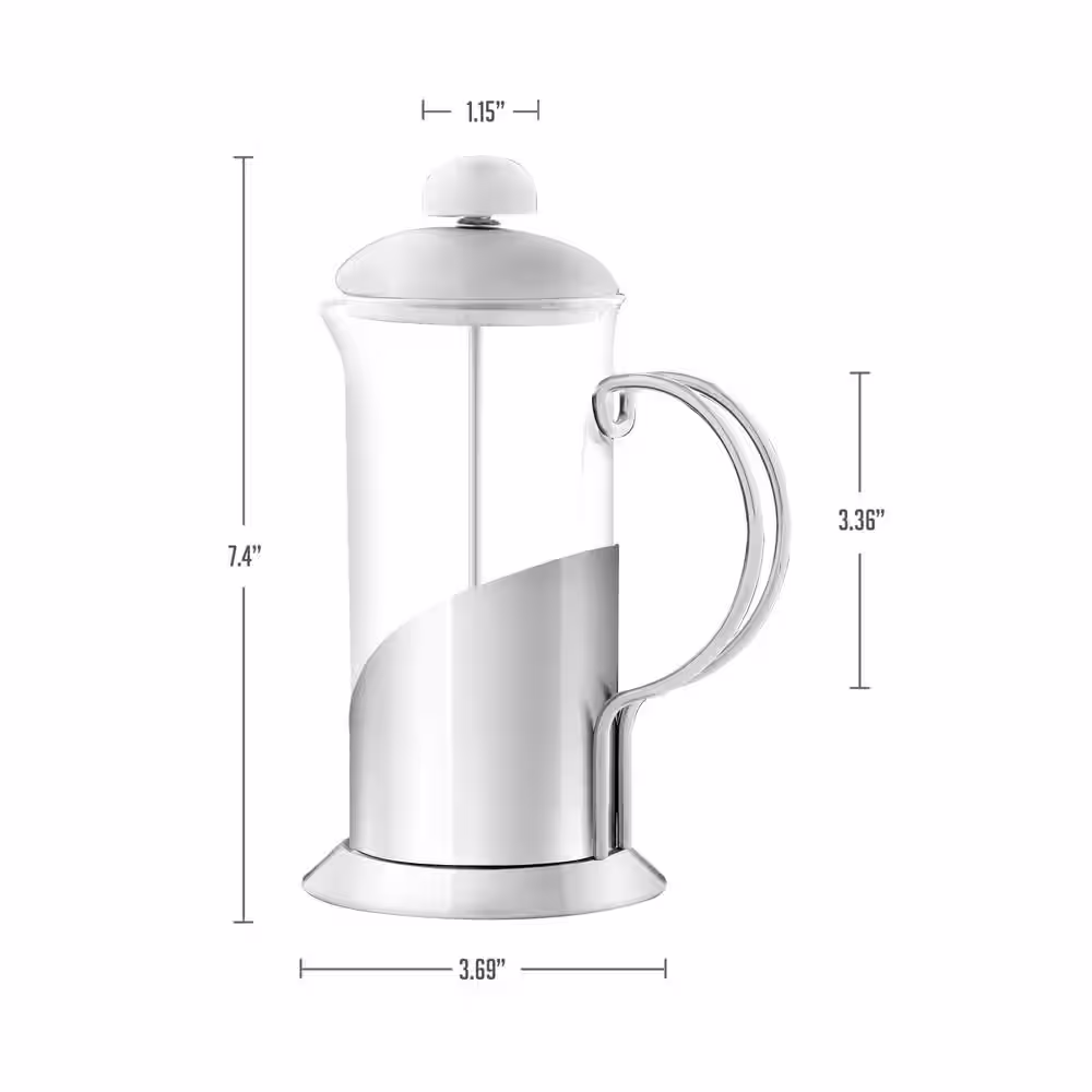OVENTE 1.5-Cup Glass French Press Coffee and Tea Maker with Heat-Resistant Handles