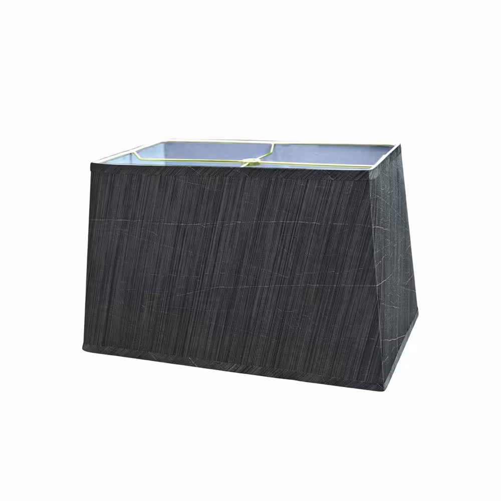 Aspen Creative Corporation 16 in. x 10 in. Grey and Black and Striped Pattern Hardback Rectangular Lamp Shade