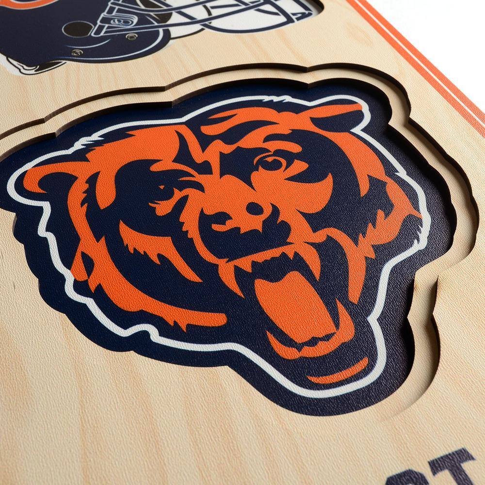 YouTheFan NFL Chicago Bears Wooden 8 in. x 32 in. 3D Stadium Banner-Soldier Field