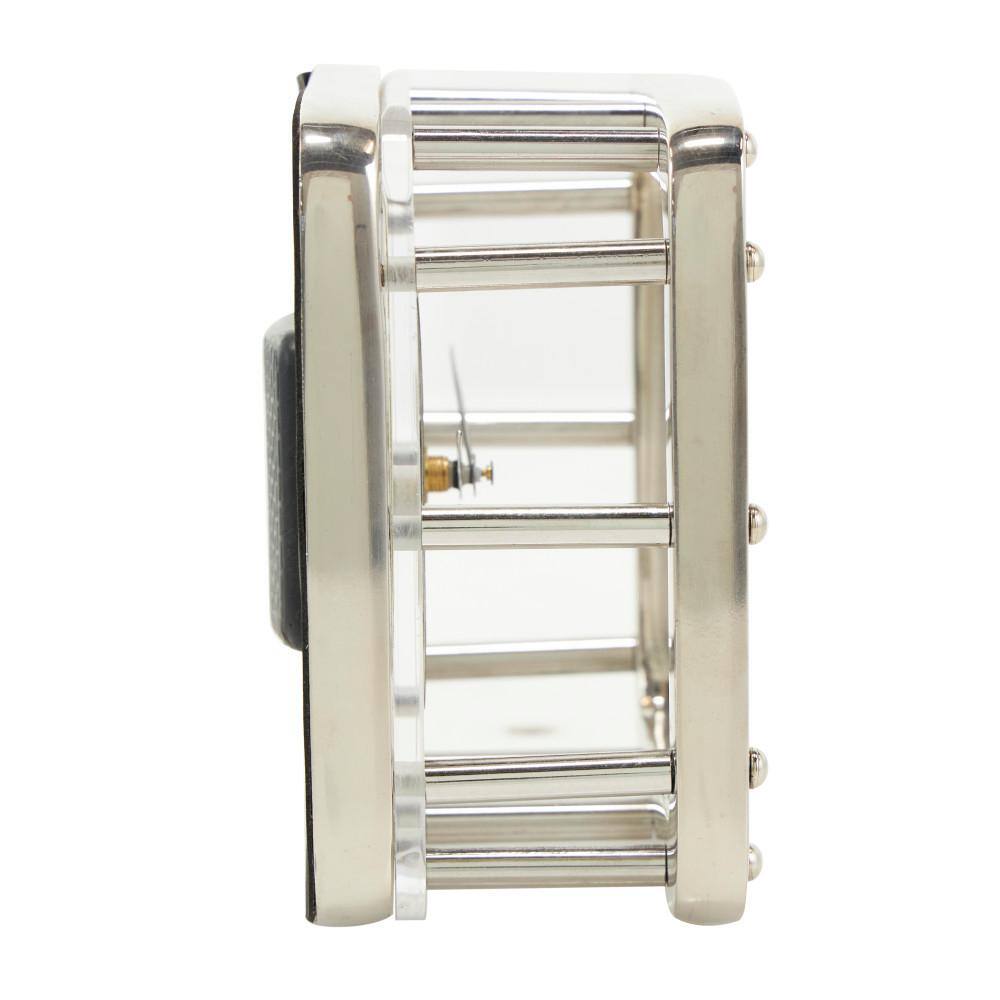 Litton Lane Silver Aluminum Geometric Dimensional Open Frame Clock