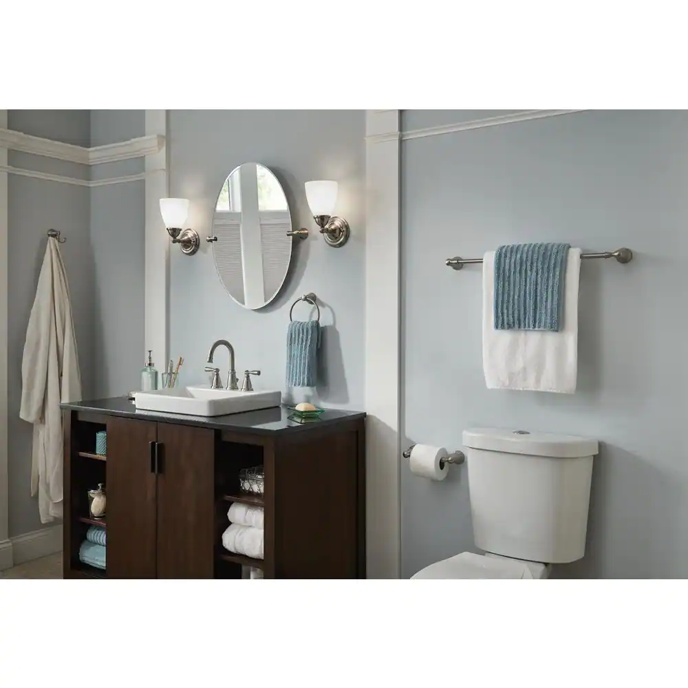 MOEN Banbury 3-Piece Bath Hardware Set with 24 in. Towel Bar, Toilet Paper Holder, and Towel Ring in Brushed Nickel