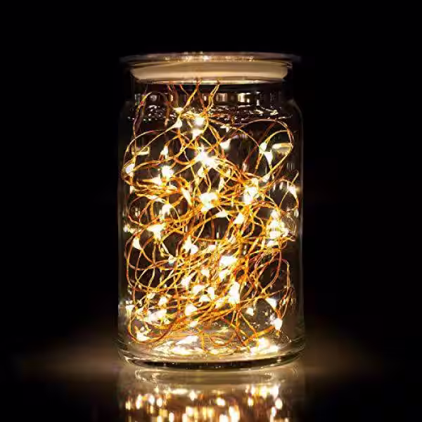 None 20 ft. 100-LED Integrated LED Solar Copper String Light