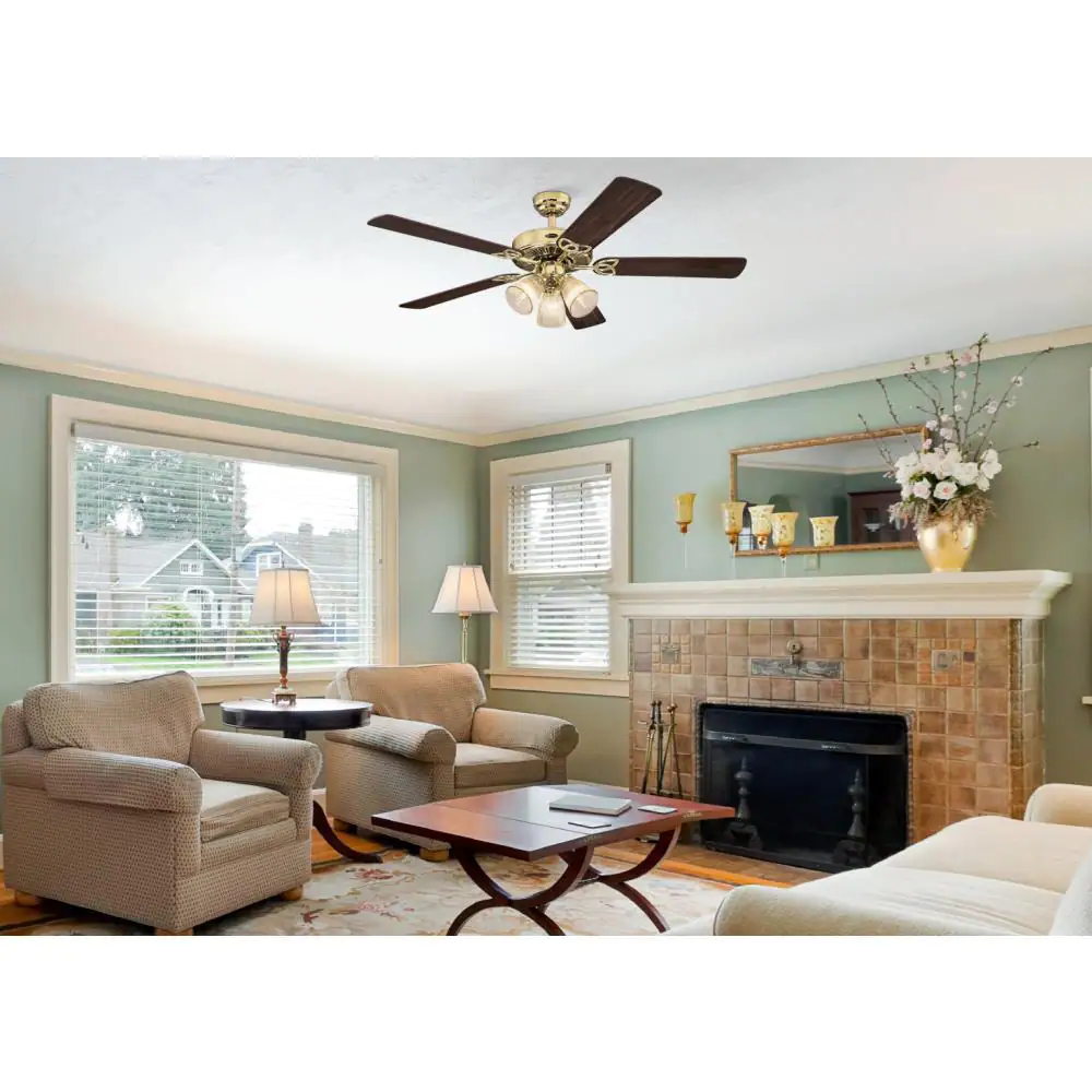 Westinghouse Vintage 52 in. LED Indoor Polished Brass Ceiling Fan with Light Kit