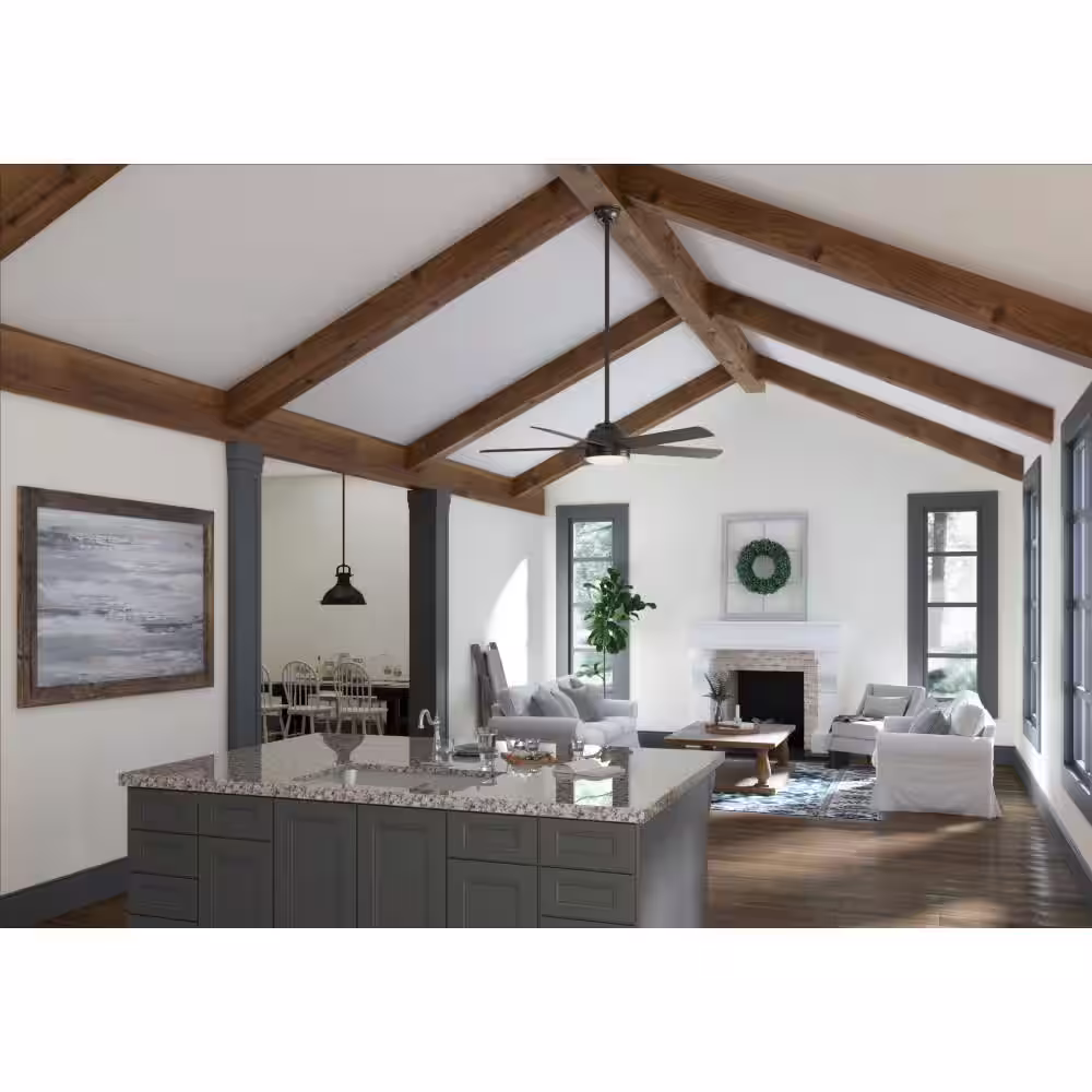 Hunter Romulus 60 in. Integrated LED Indoor Noble Bronze Smart Ceiling Fan with Light Kit and Remote