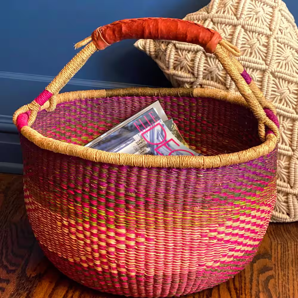 None Bolga Market Basket, Extra Large - Mixed Colors