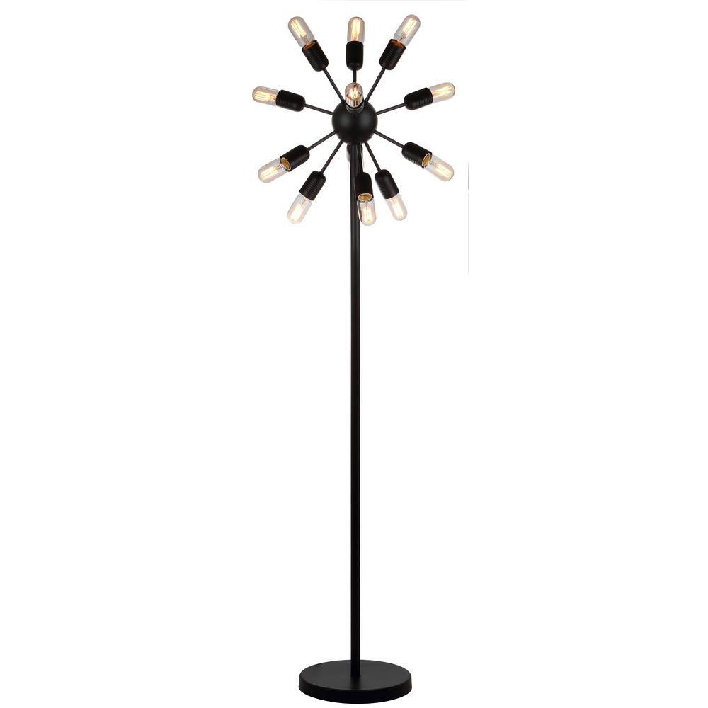 SAFAVIEH Urban 67.5 in. Black Retro Floor Lamp with Edison 25-Watt Bulbs