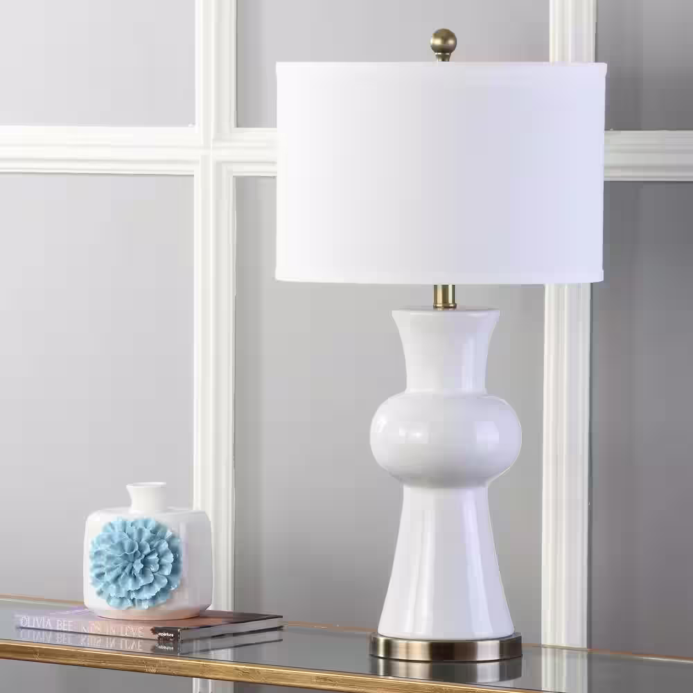 SAFAVIEH Lola 30 in. White Table Lamp