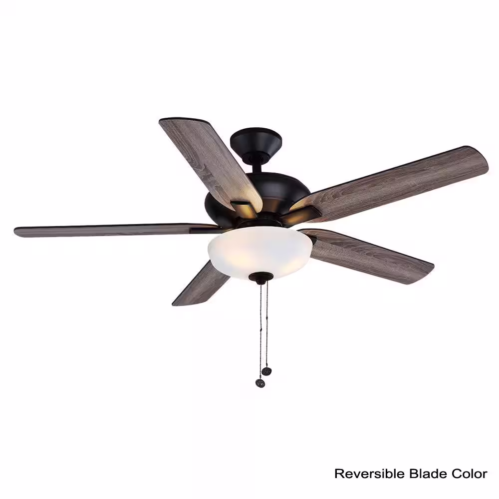 Hampton Bay Holly Springs 52 in. Matte Black LED Smart Hubspace Ceiling Fan with Light Kit and Remote Control