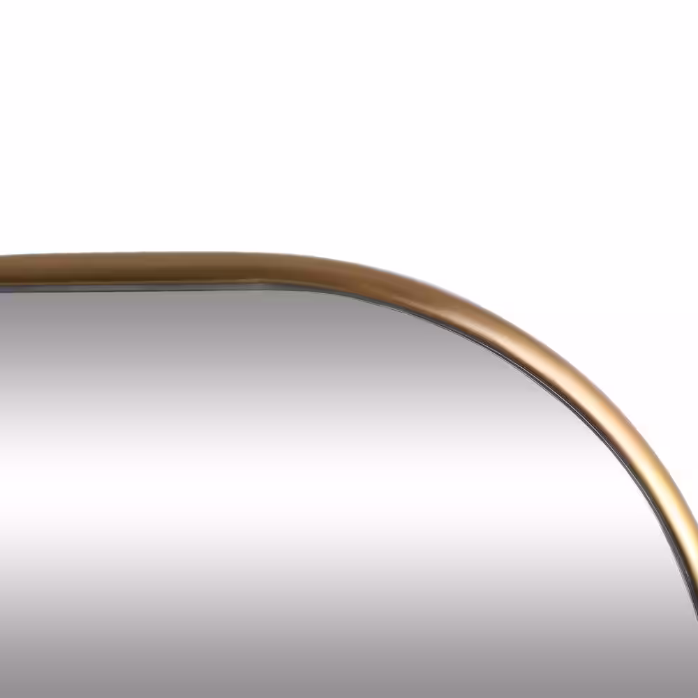 Noble House Revere 72 in. x 24 in. Modern Arch Framed Brushed Brass Accent Mirror