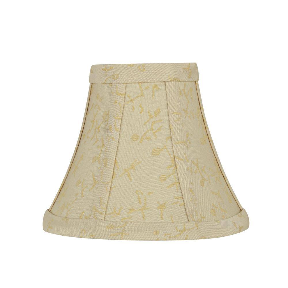 Aspen Creative Corporation 6 in. x 5 in. Beige/Gold Floral Accenting Bell Lamp Shade (5-Pack)