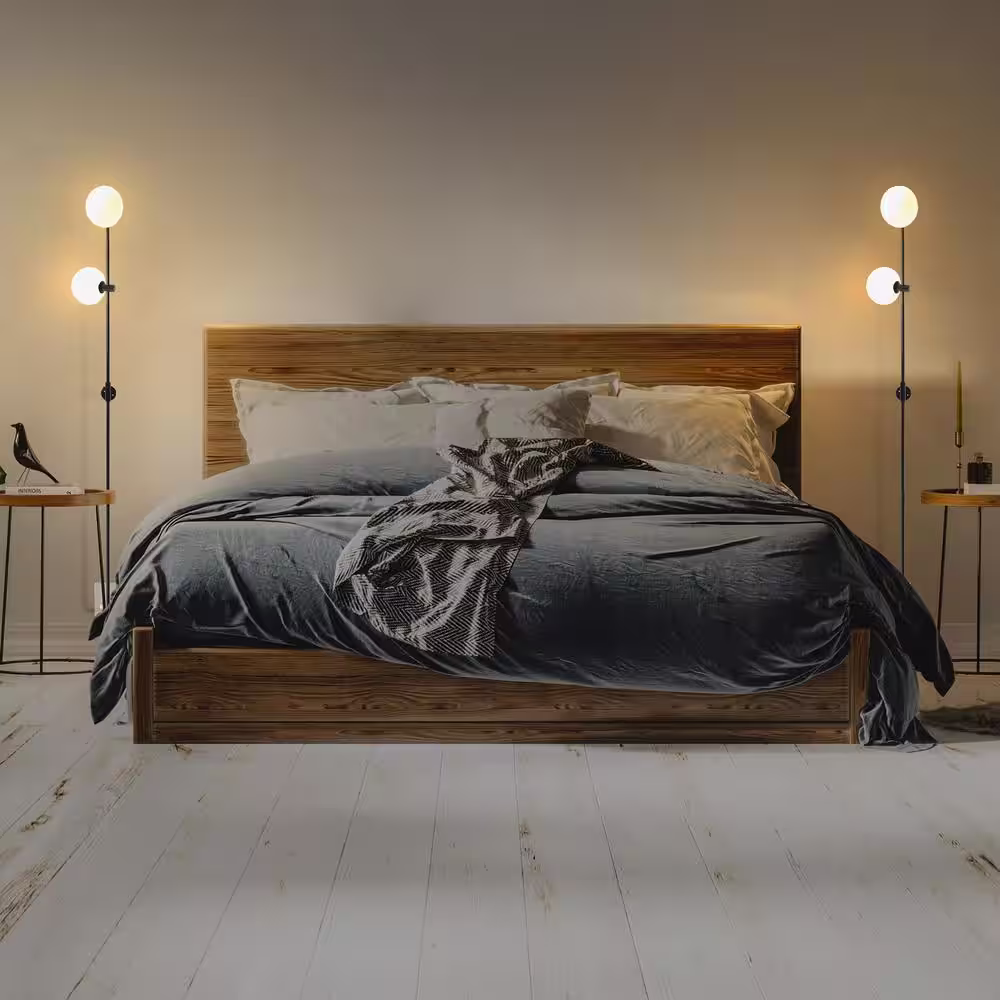 Brightech Equinox 62 in Black LED 2-Light Wall Sconce Lamp with Glass Globe Shades