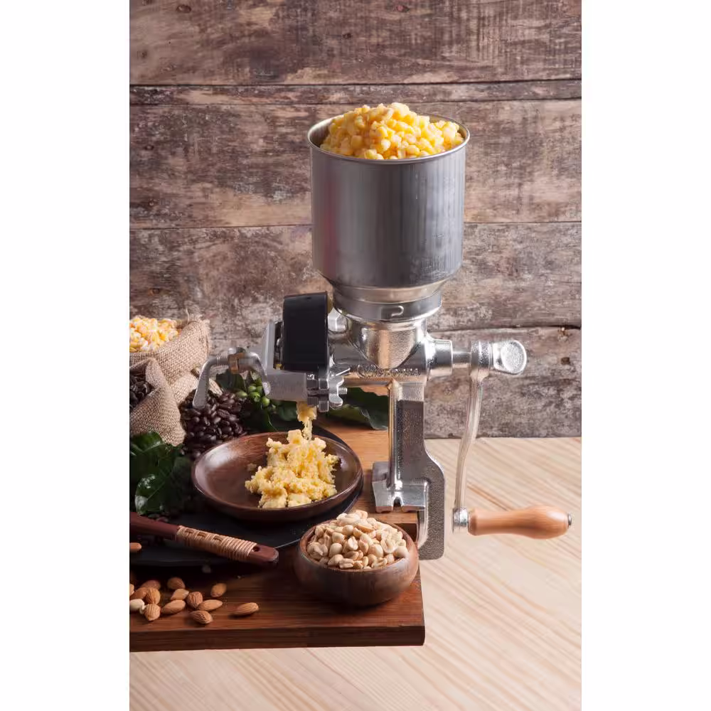 Victoria Grain Grinder with High Hopper, Corn Mill, Tinned Cast Iron