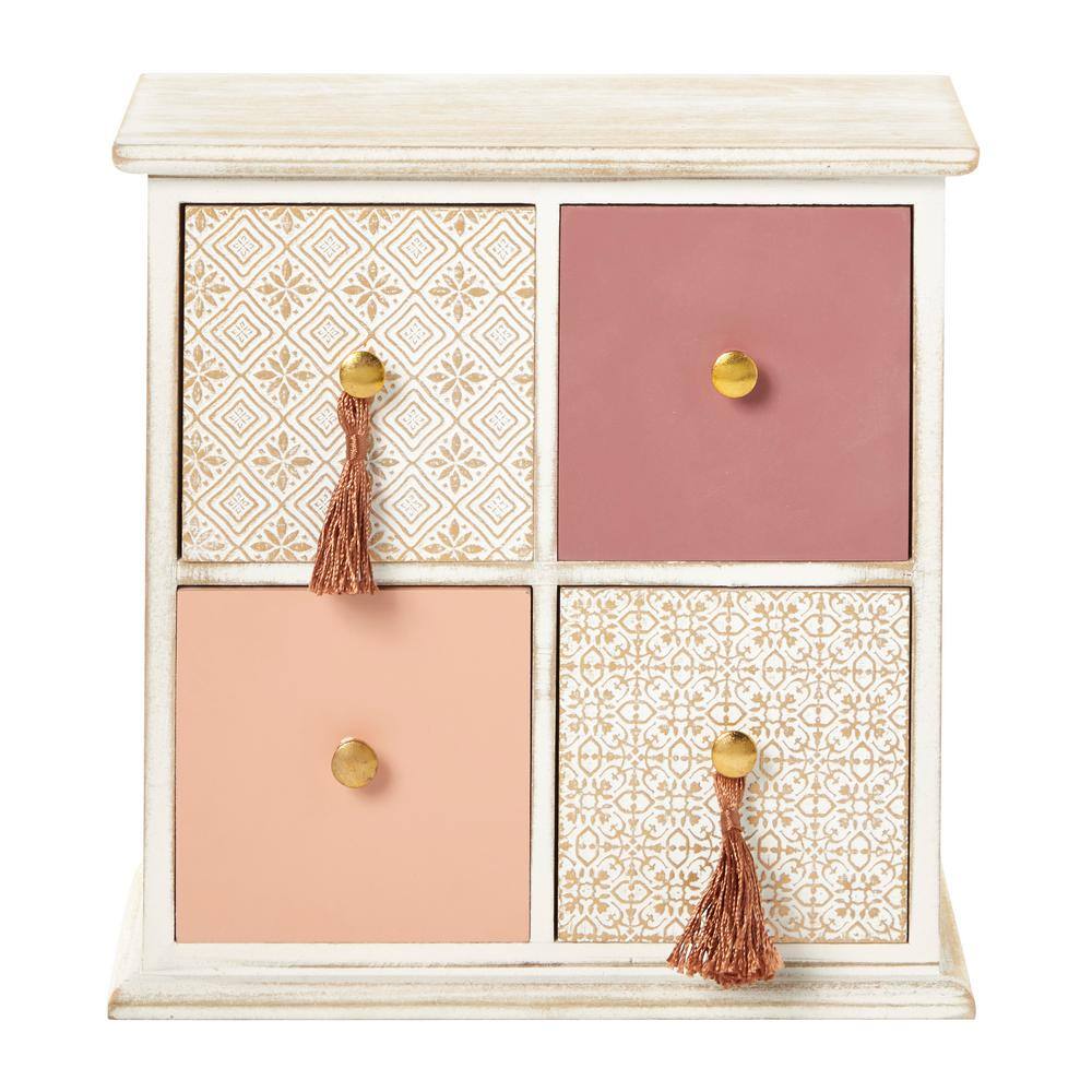 Litton Lane Light Brown Wood Eclectic Jewelry Box