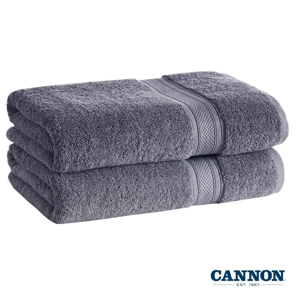 CANNON Low Twist 100% cotton 6-Piece Towel Set, 550 GSM, Highly Absorbent, Super Soft and Fluffy, 6-Piece Set, Ash Gray