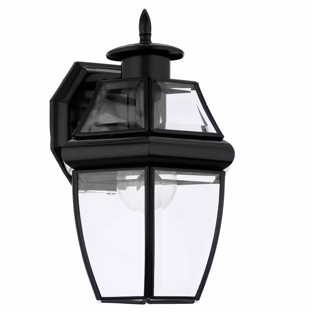 Generation Lighting Lancaster 1-Light Traditional Black Outdoor Wall Lantern Sconce